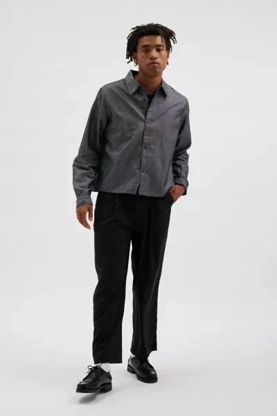 Urban Outfitters UO Shiny Solid Long Sleeve Button-Down Dress Shirt 3