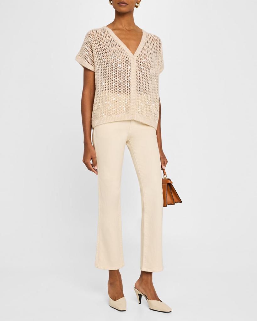 TSE Cashmere Cashmere Open-Knit Sequin Cardigan