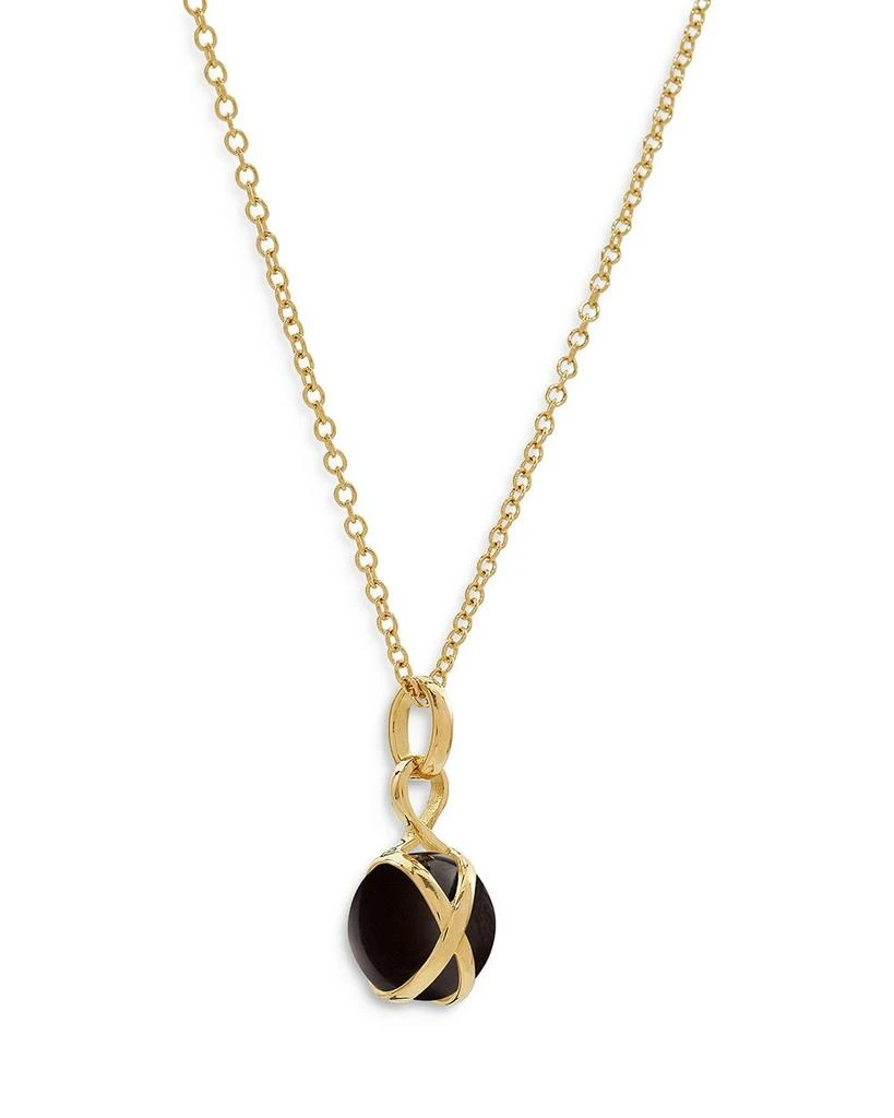 L. Klein 18K Yellow Gold Prisma Black Agate Small Pendant Necklace, 16-18" 1