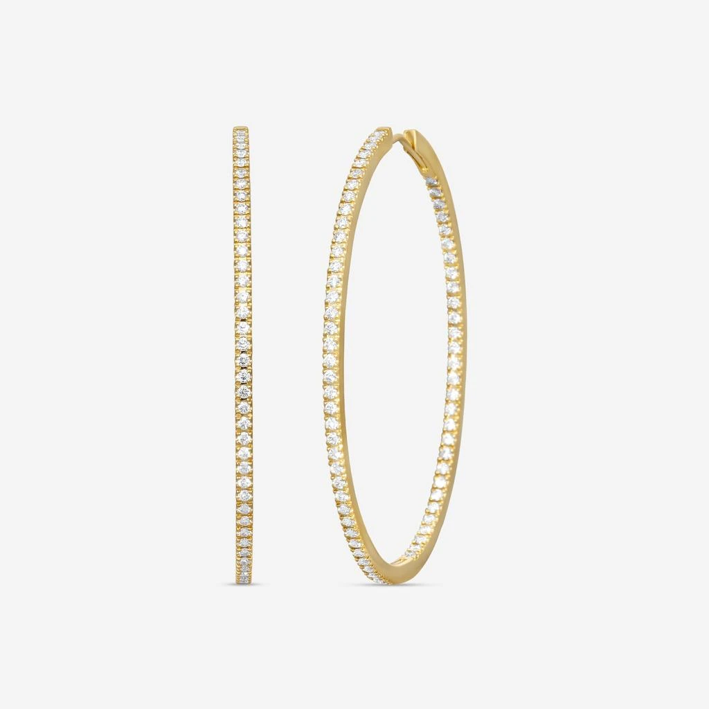 Mémoire Mémoire 18K Yellow Gold Diamond Oval Hoop Earrings MOHE-0125TY-copy