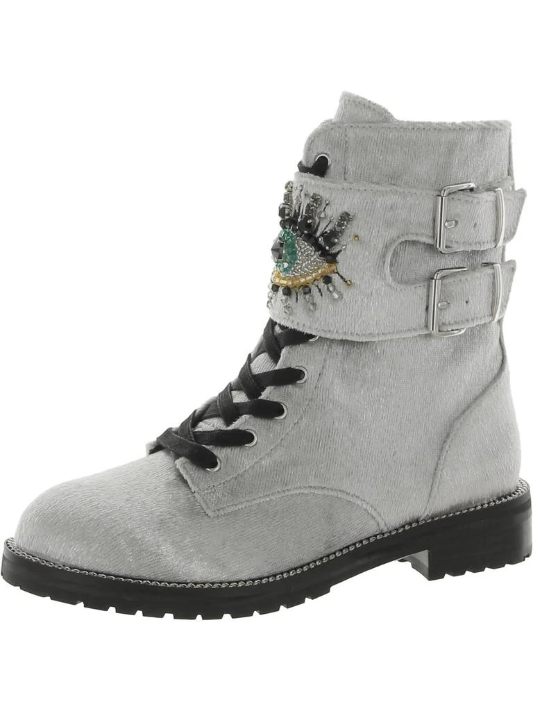 Kurt Geiger Sutton Eye Womens Velvet Embellished Ankle Boots 1