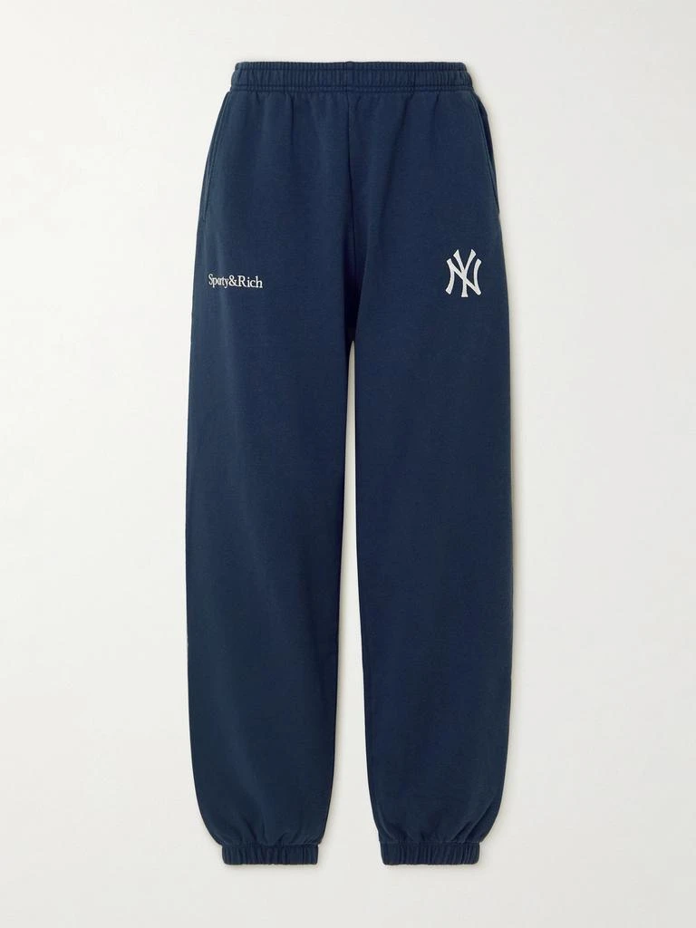 Sporty & Rich X '47 & The New York Yankees 纯棉平纹布锥形运动裤 1