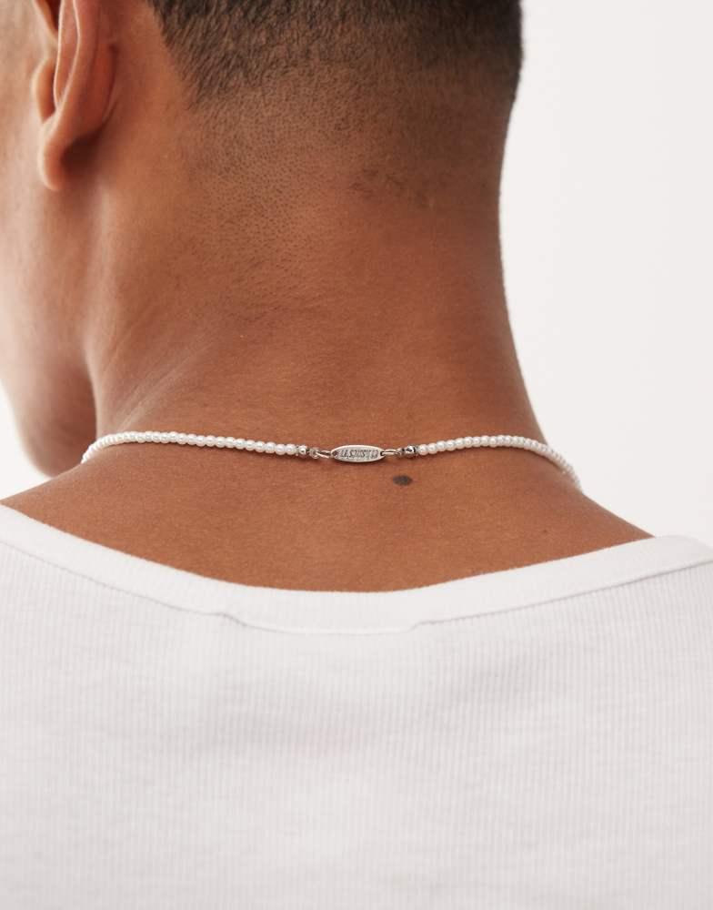 CLASSICS 77 Classics 77 sun engraved pearl pendant necklace in silver