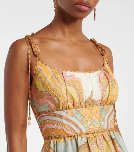 Zimmermann Maxine Picnic paisley linen bustier dress 4
