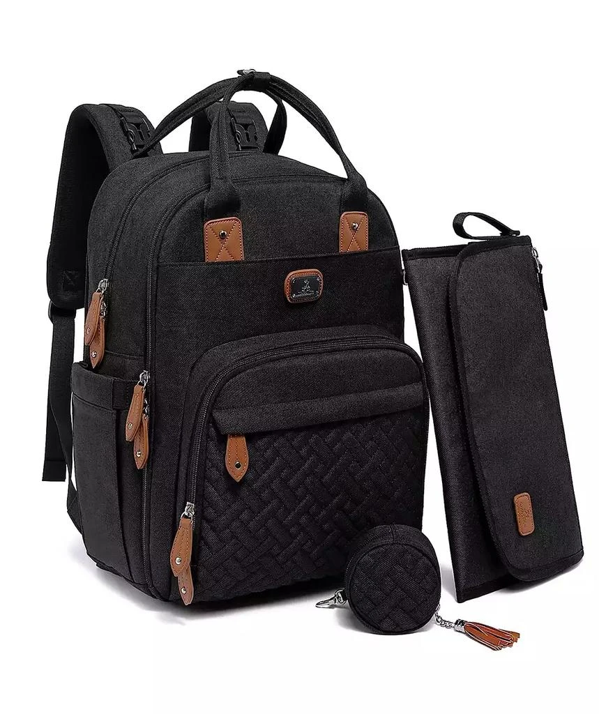 Dikaslon Diaper Bag Backpack with Portable Changing Pad, Pacifier Case and Stroller Straps