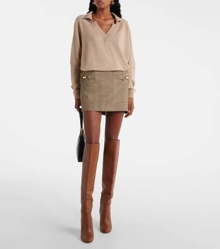 Stella McCartney Herringbone wool-blend miniskirt 2