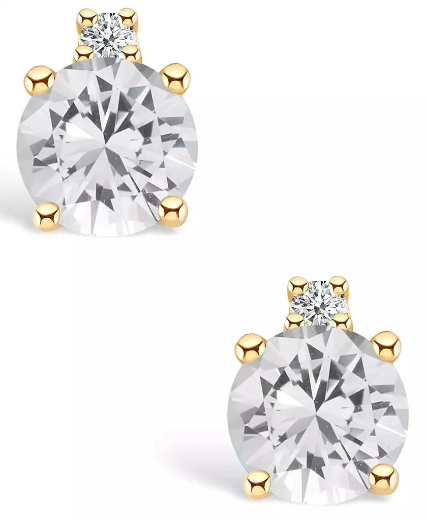 Macy
s White Topaz (5/8 ct. t.w.) and Diamond Accent Stud Earrings in 14K Yellow Gold or 14k White Gold (Also in Pink Topaz) 3