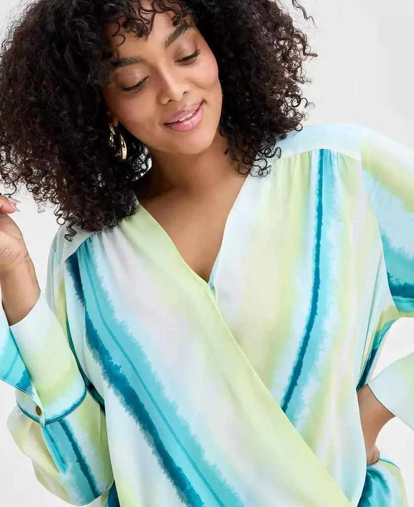 INC International Plus Size Cuffed Surplice Blouse, Exclusively at Macy's 3