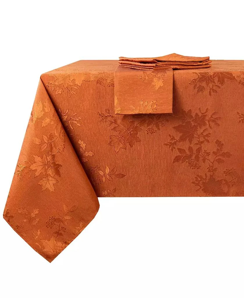 Benson Mills Countryside Leaves Raised Jacquard Tablecloth Rust 60 X 84 2