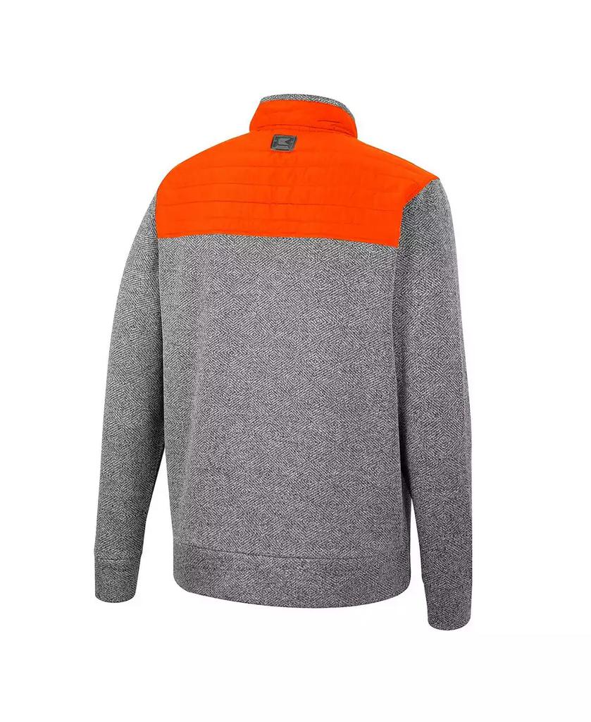 Colosseum Men's Gray, Orange Oklahoma State Cowboys Putter Herringbone Full-Zip Jacket