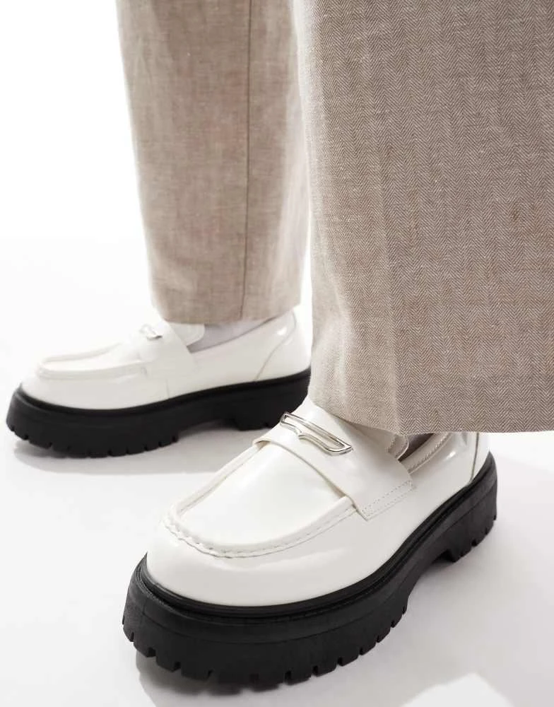 ASOS ASOS DESIGN chunky loafers in white 1
