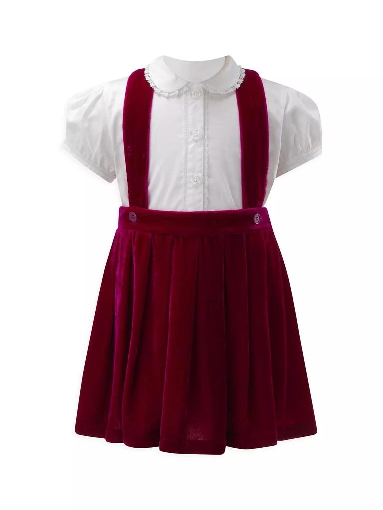 Rachel Riley Eloise Little Girl's & Girl's Eloise Shirt & Velvet Pinafore Skirt Set 1