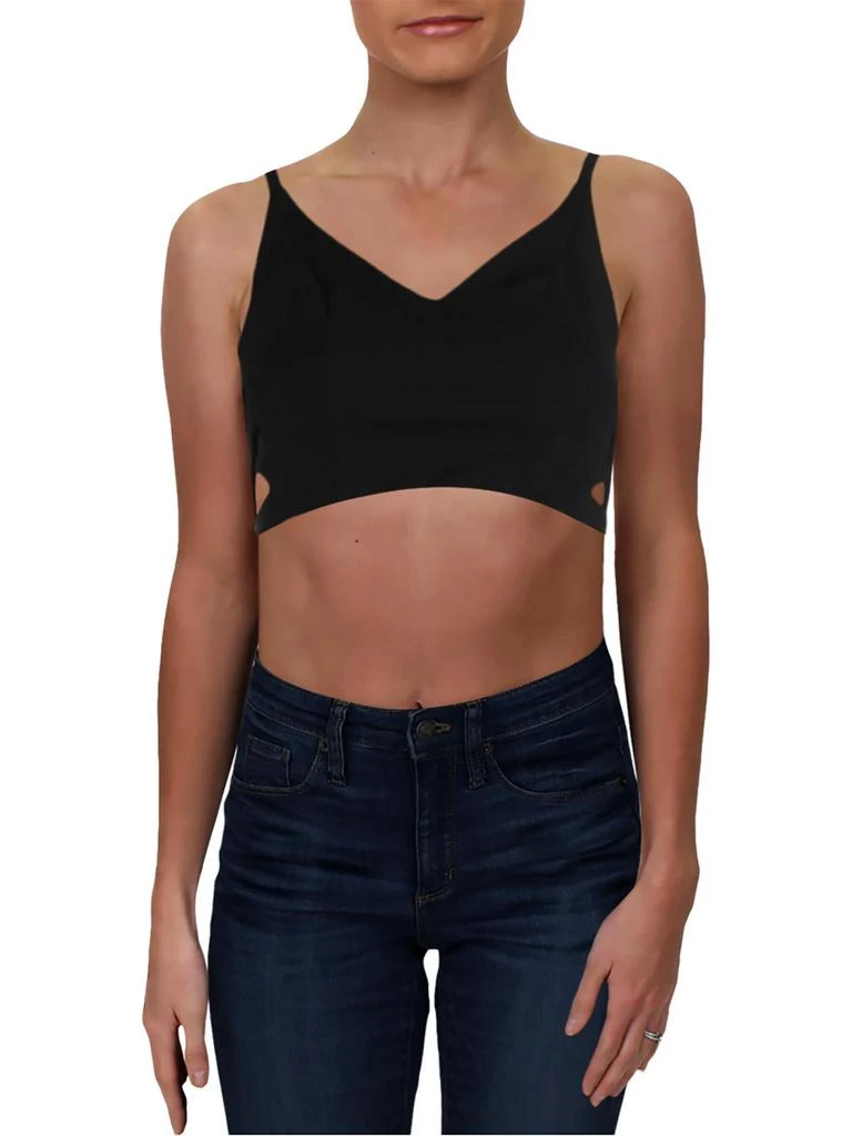 Speechless Juniors Womens Lattice V-Neck Crop Top 1
