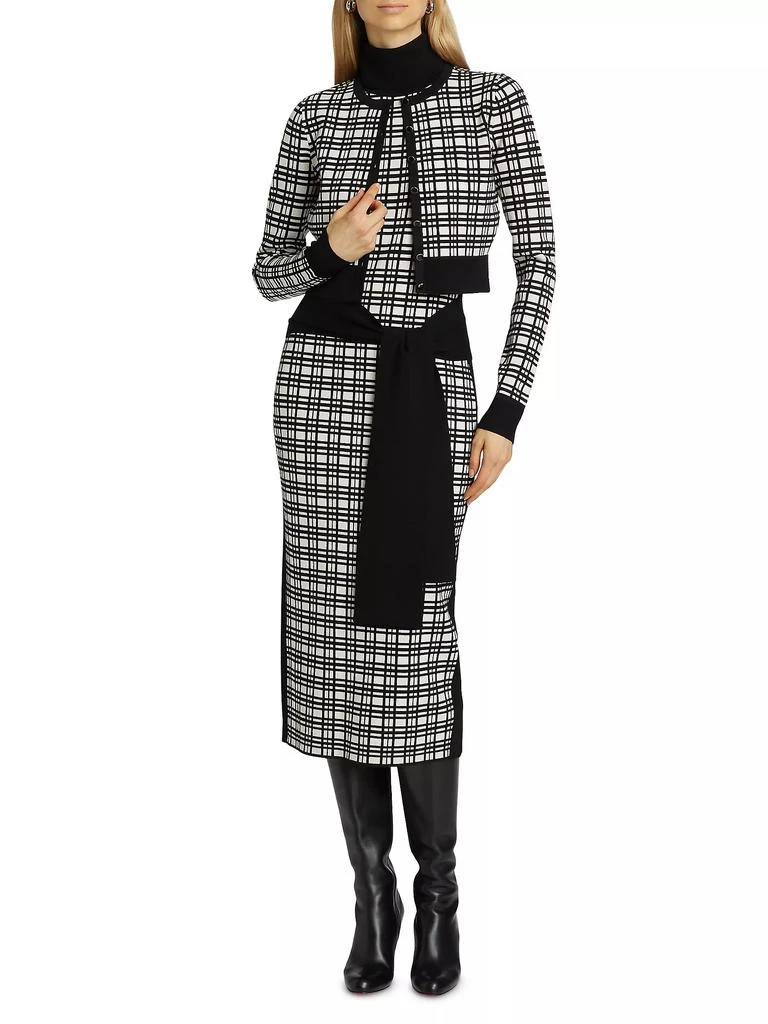 Toccin Peggy Windowpane Knit Sleeveless Midi-Dress 6