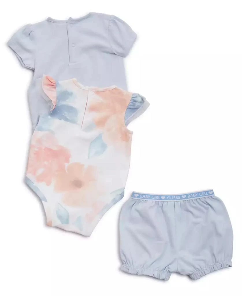 GUESS Baby Girls Two Short Sleeve Bodysuits and Corresponding Shorts, 3-Piece Set 2