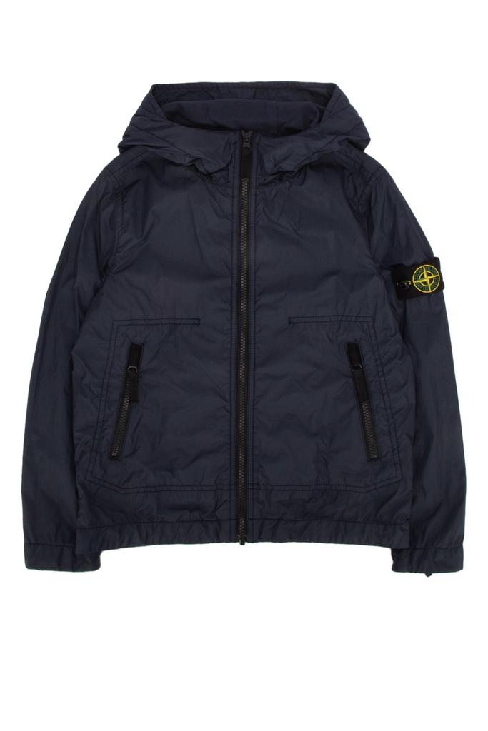 Shop Stone Island Junior Compass Patch Hooded Jacket on Sale
