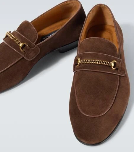 Tom Ford Liam chain-detail suede loafers 3