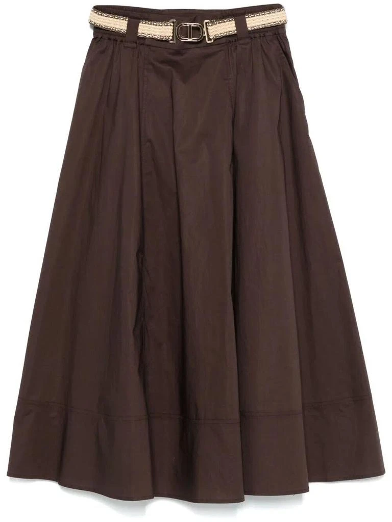 TWINSET Belted Midi Skirt 1