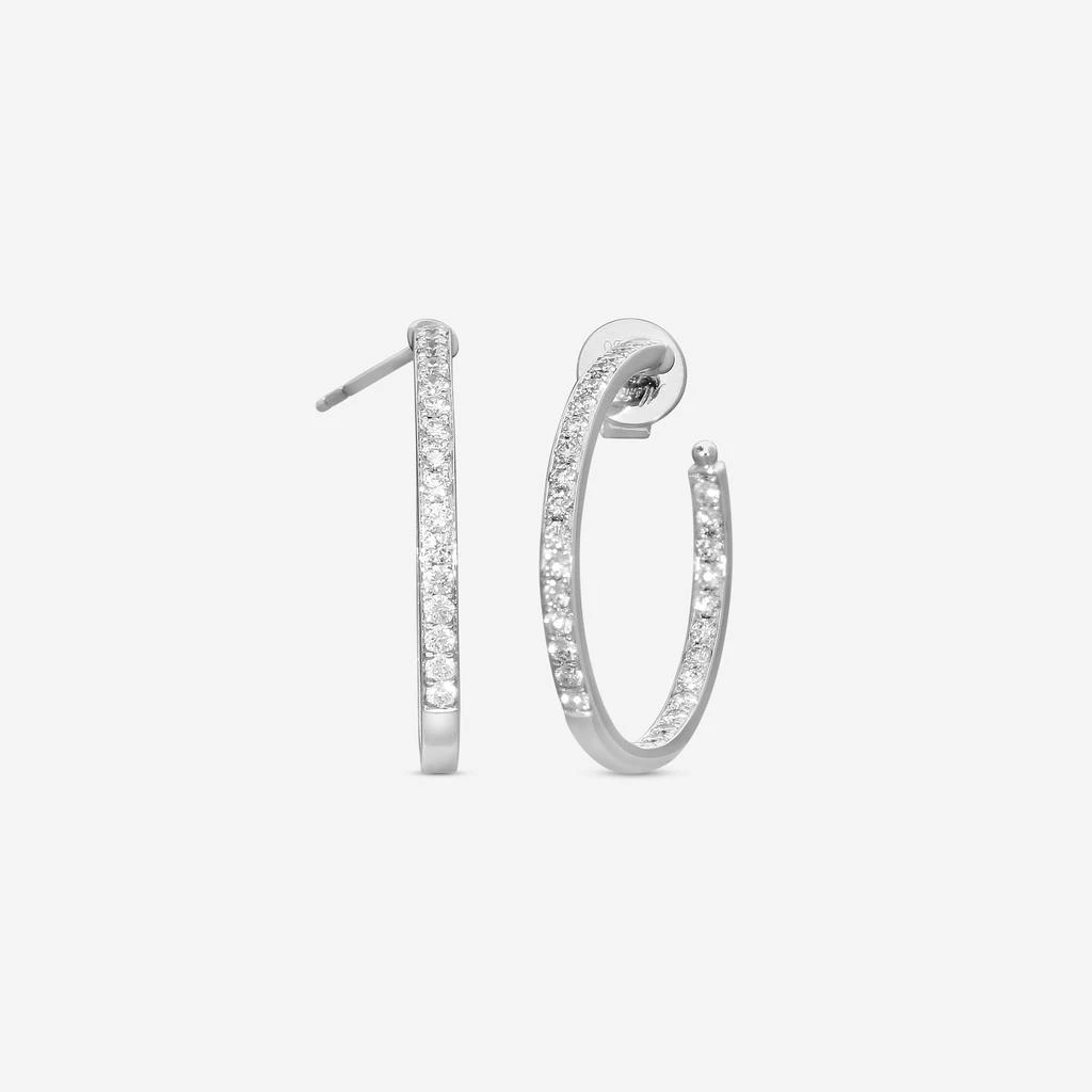 Mémoire Mémoire 18K White Gold Round Pave Diamond Hoop Earrings CHHO20425258W72000