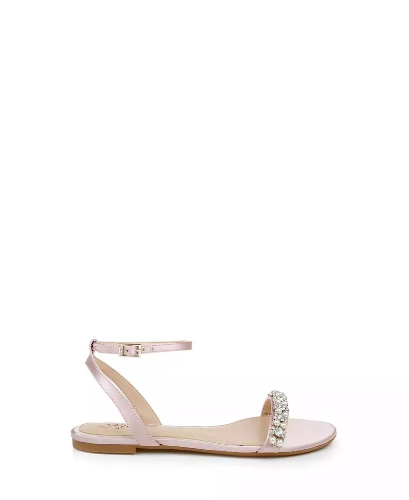 Badgley Mischka Women's Daria Rhinestone Embellished Evening Flat Sandals