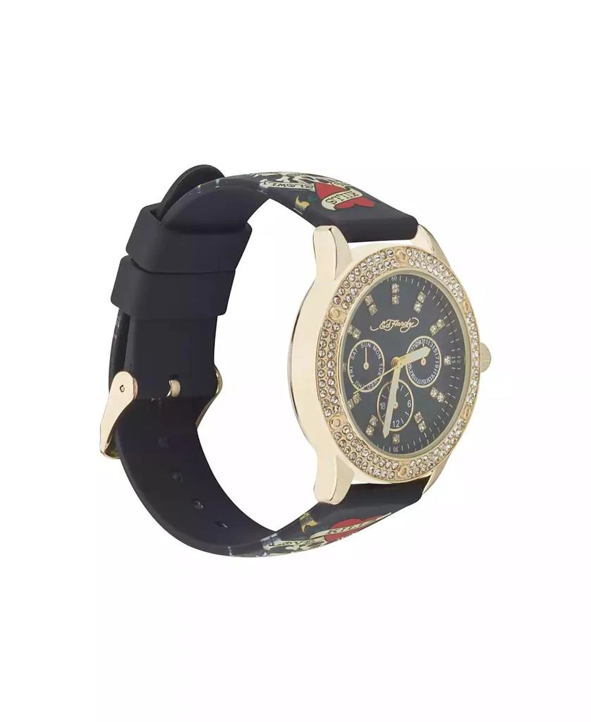 Ed Hardy Women's Quartz Matte Black Silicone Strap Analog Watch 2