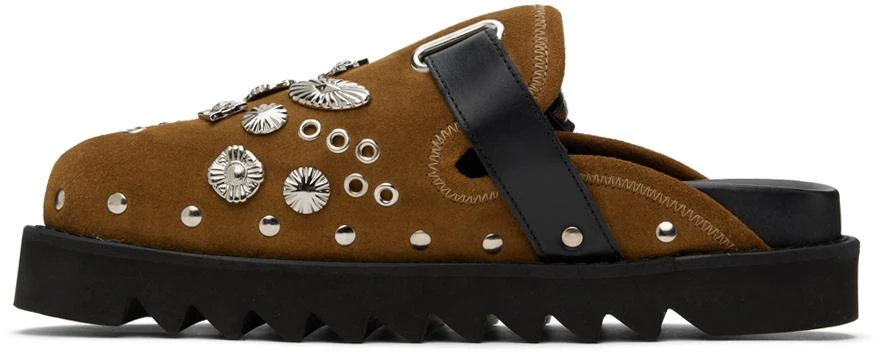 Toga Virilis SSENSE Exclusive Tan Eyelet Metal Sabot Loafers 3