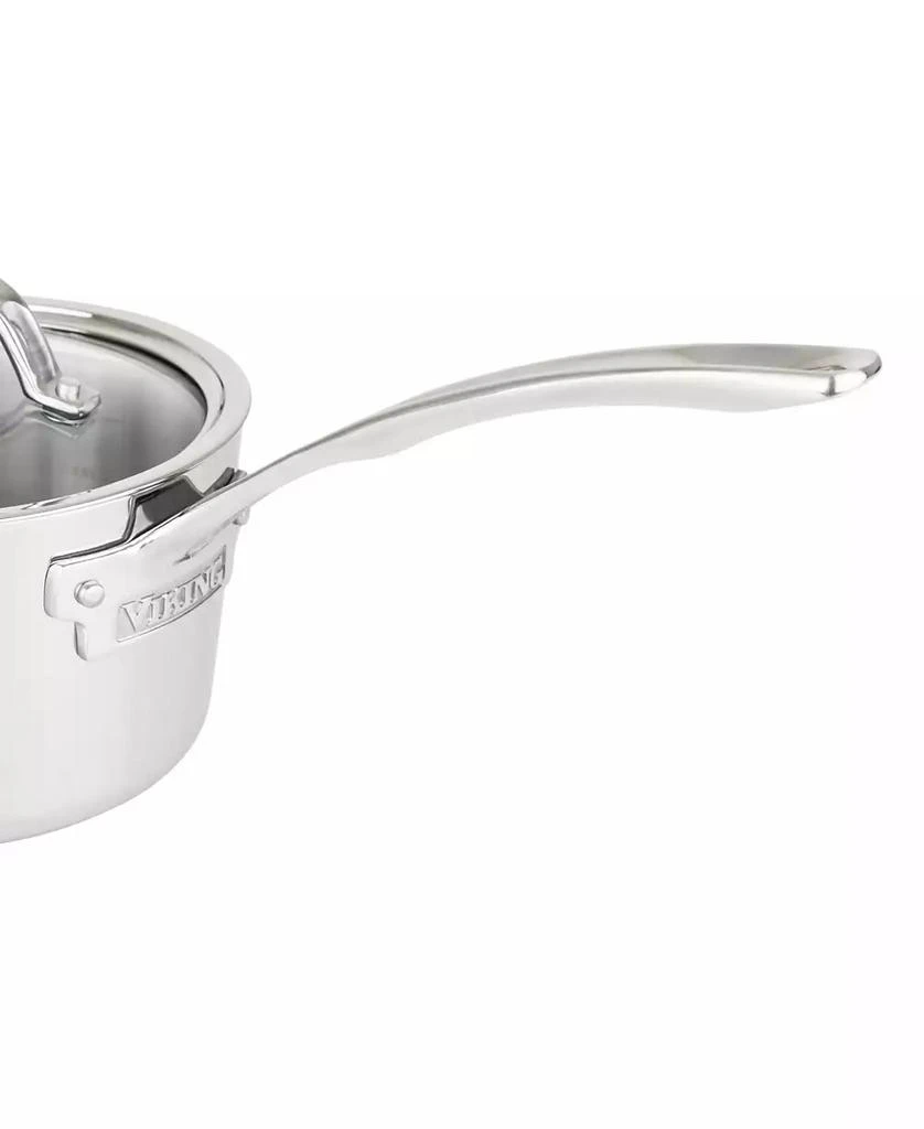 VIKING Contemporary 3-Ply Stainless Steel 2.4-Quart Sauce Pan with Glass Lid 3
