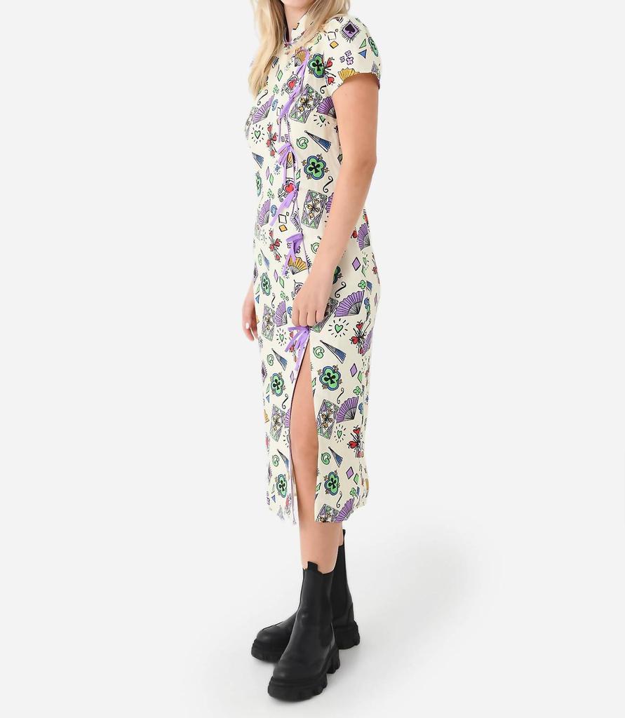 Kitri Leia Midi Dress In Ice Playing Cards