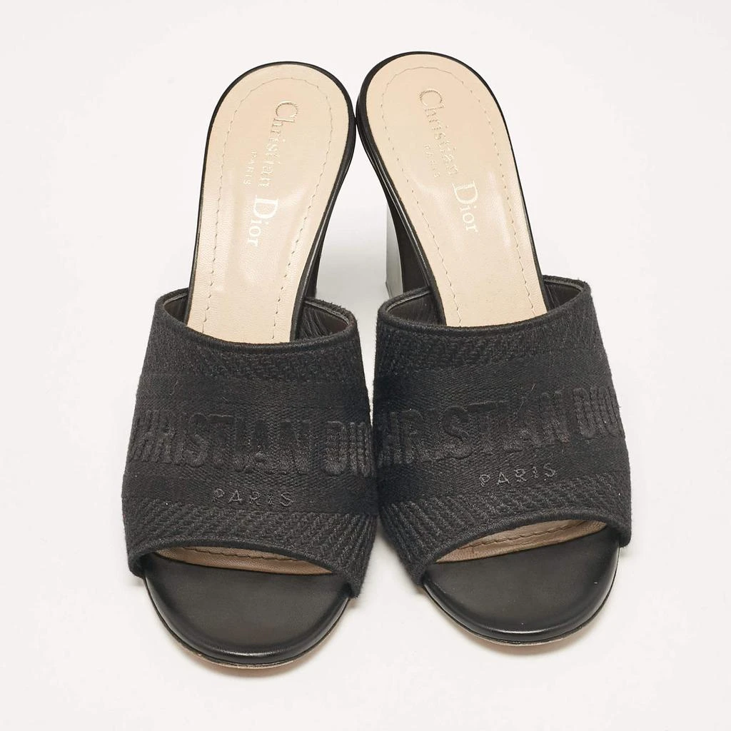Dior Dior Black Canvas Dway Slide Sandals Size 40 3