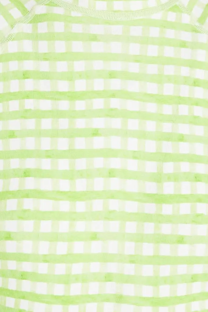 Jacquemus Tuba cropped gingham jersey turtleneck top 4