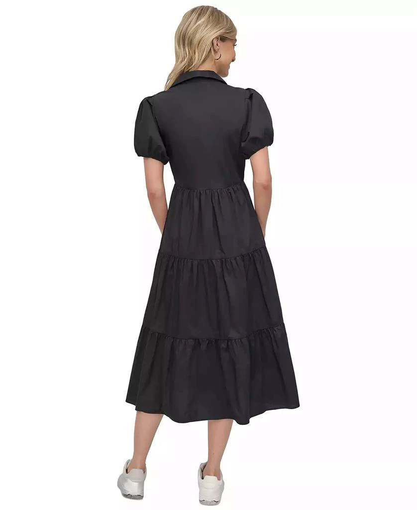 DKNY DKNY Women's Puffed-Sleeve Tiered Shirtdress 11