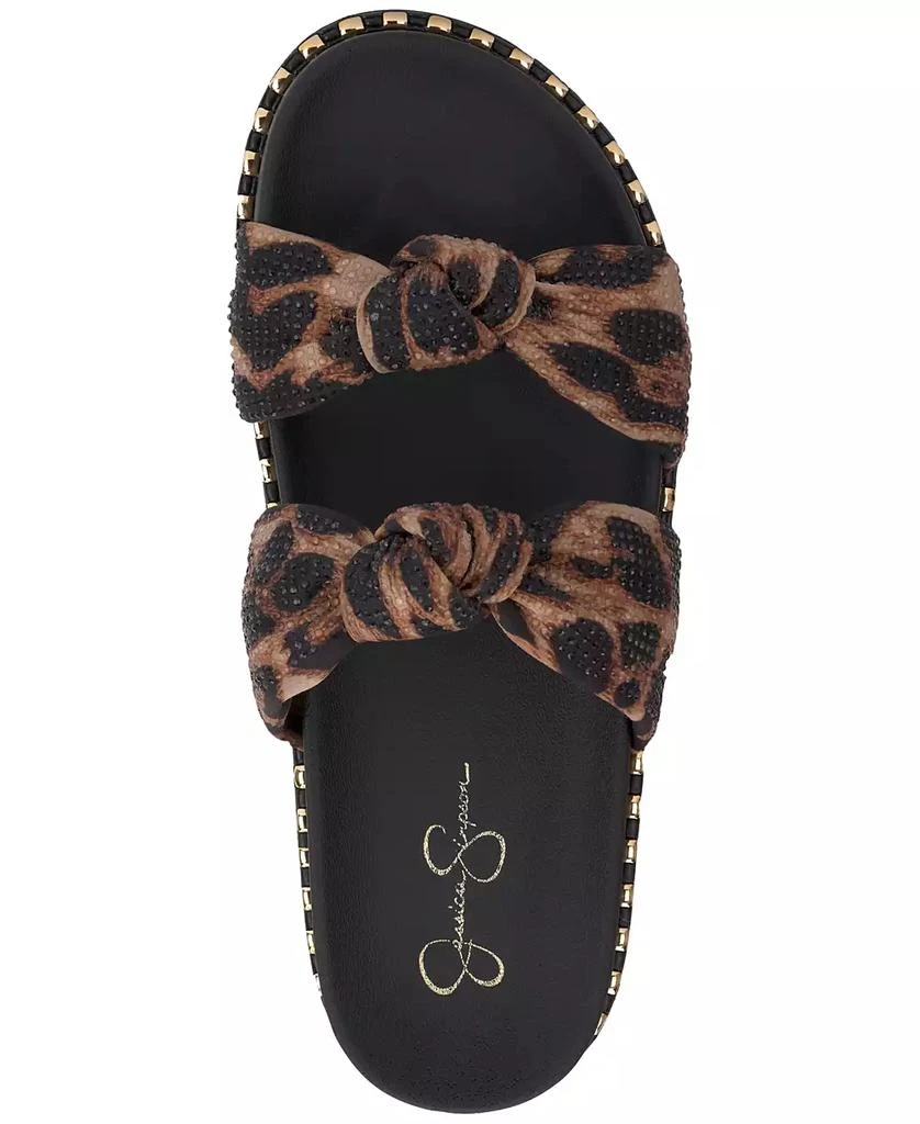 Jessica Simpson Women's Caralyna Rhinestone Knotted Footbed Sandals 4