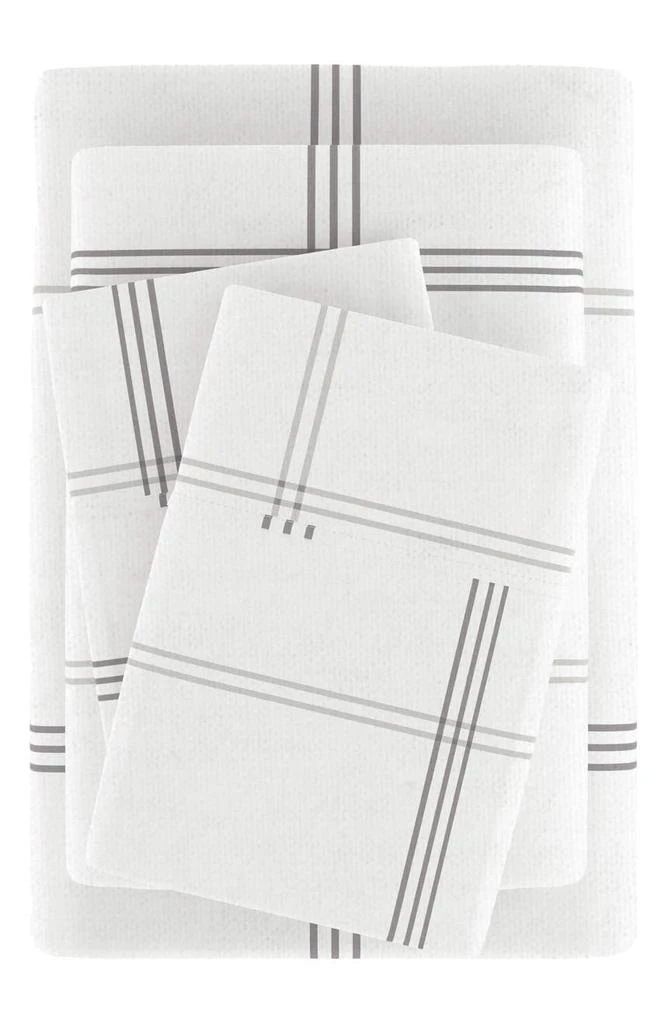 IENJOY HOME Premium Checkered 4-Piece Flannel Bed Sheet Set 7