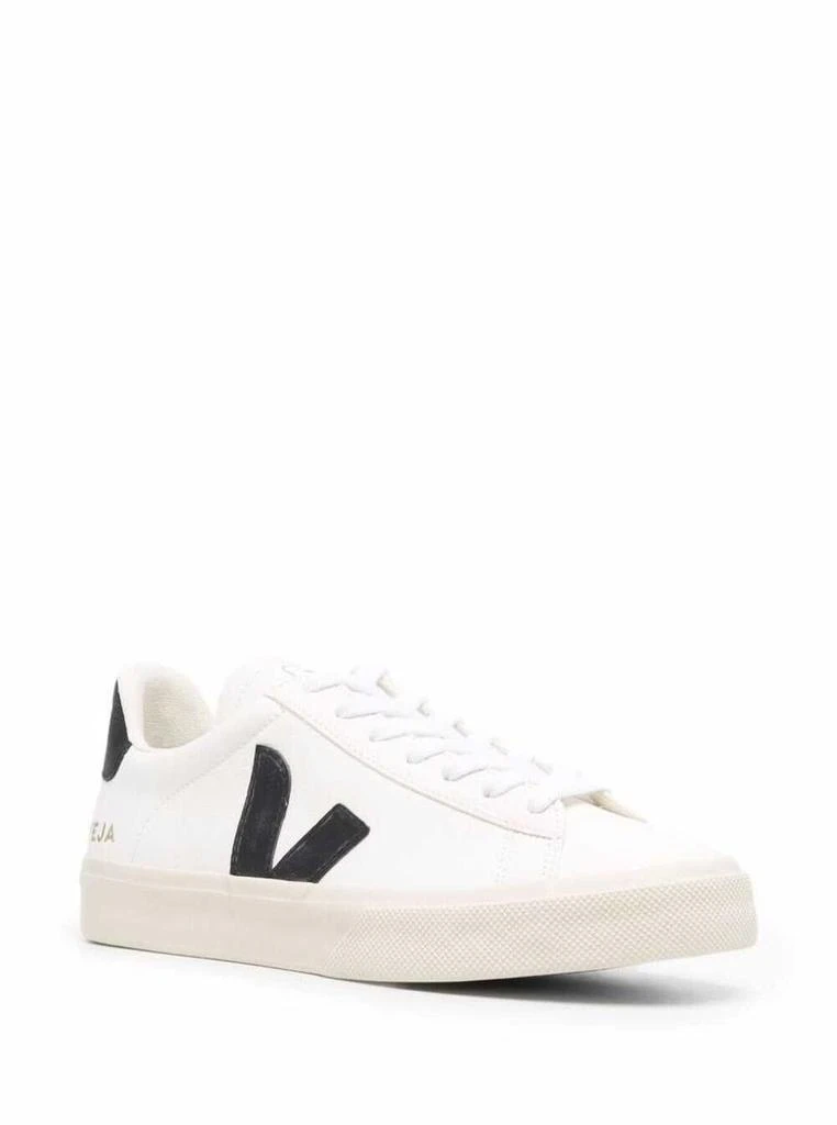 Veja 'Campo' White And Black Low Top Sneakers In Vegan Leather Unisex 2