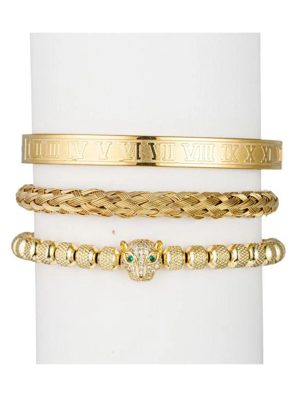 Eye Candy LA Premier 3-Piece Titanium & Cubic Zirconia Bracelet Set 1