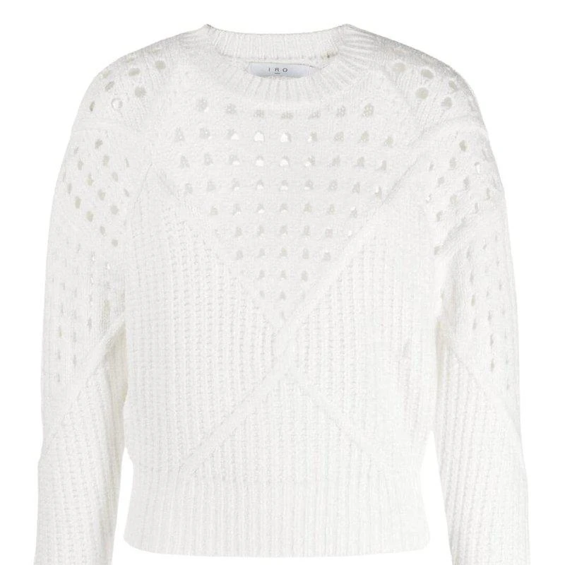 IRO Nives Cotton Engineered Stitch Sweater In White 2