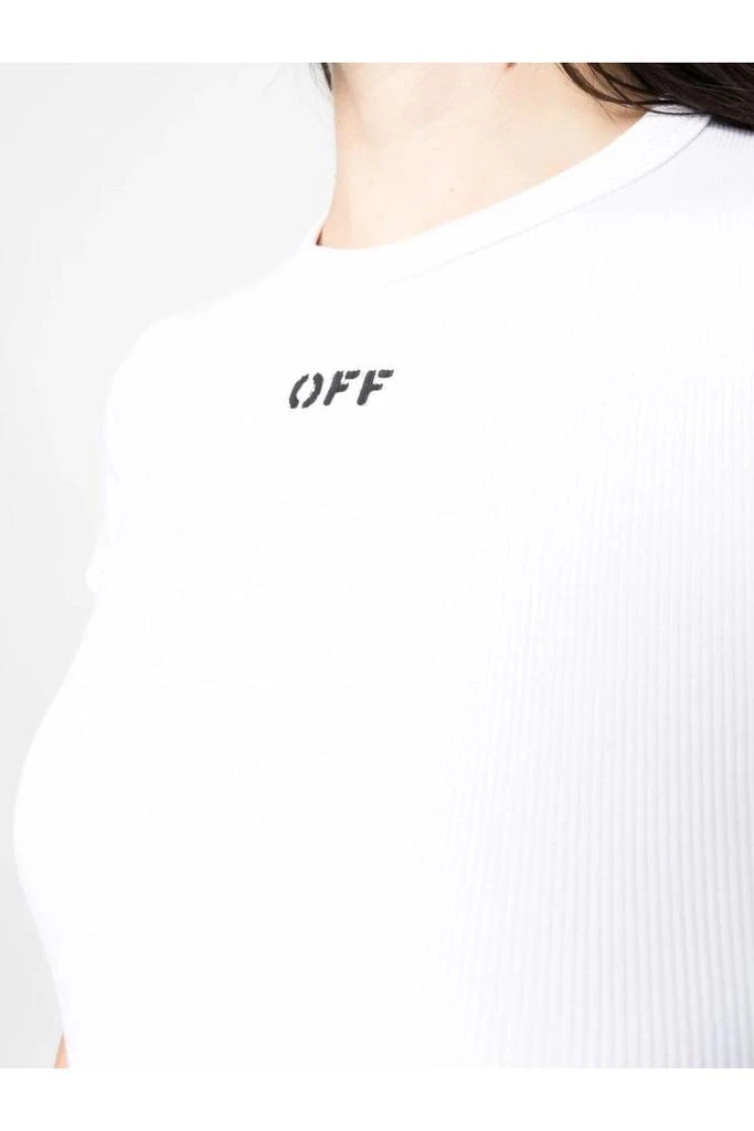 undefined Womens OFF Stamp Rib Tee White 5