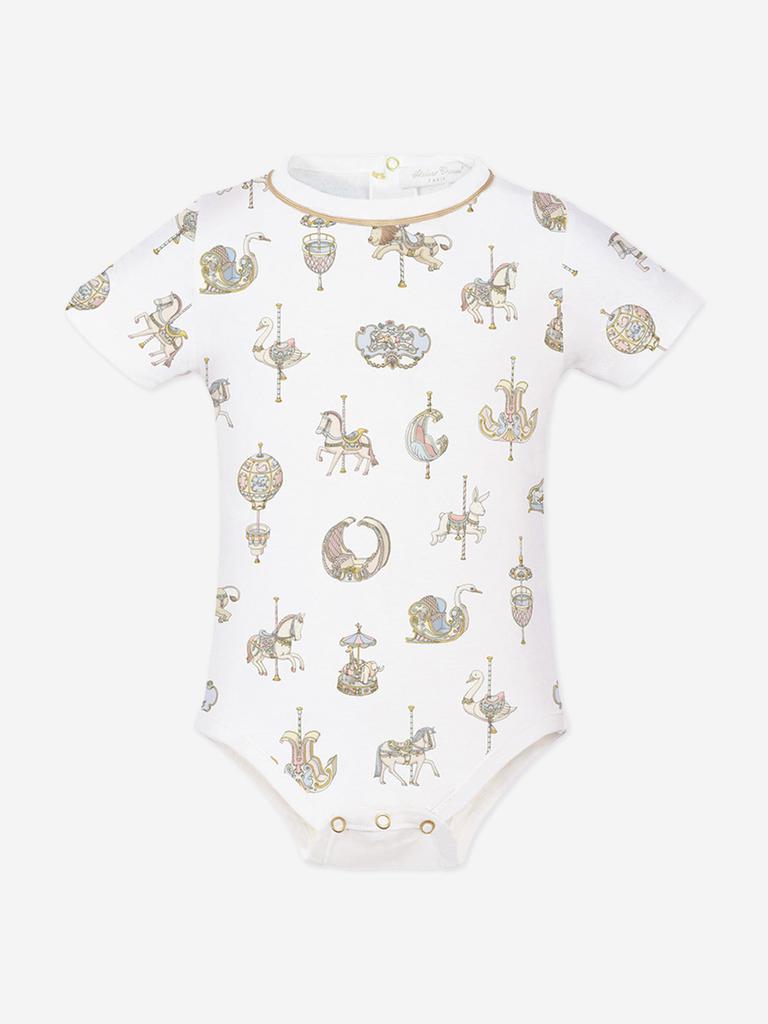 Atelier Choux Atelier Choux Baby Carousel Onesie in White