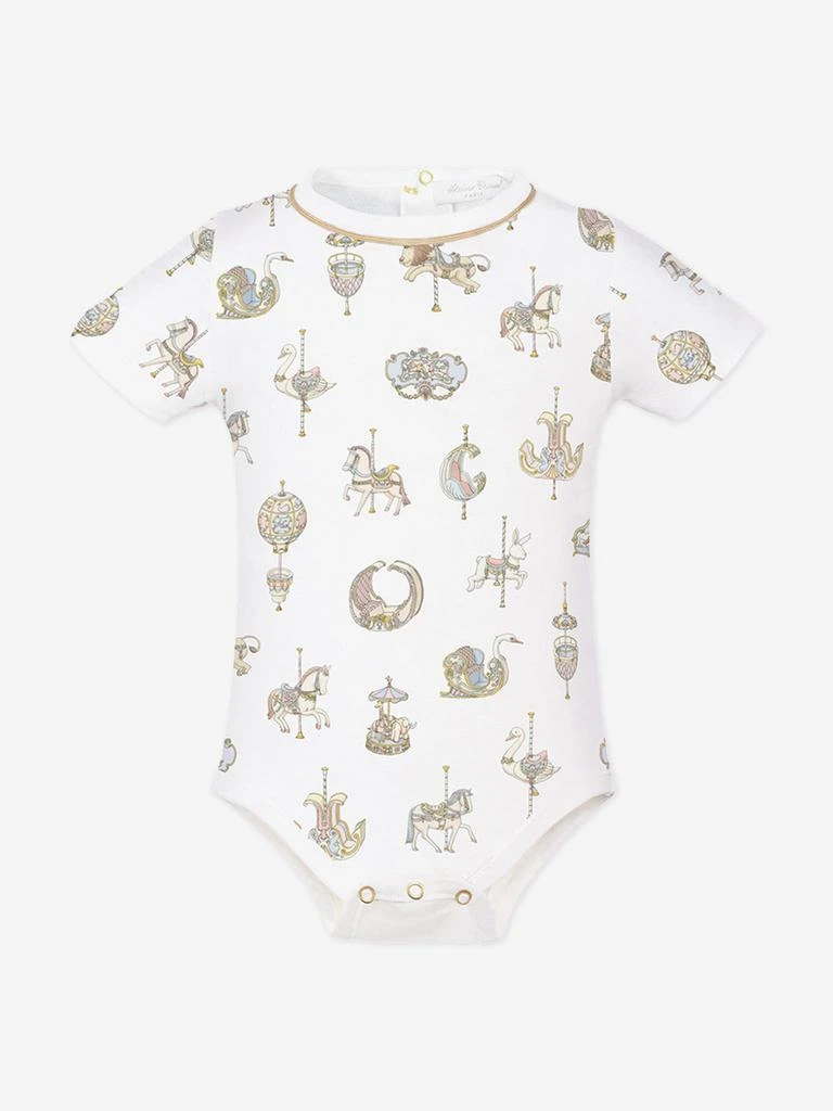 Atelier Choux Atelier Choux Baby Carousel Onesie in White 1