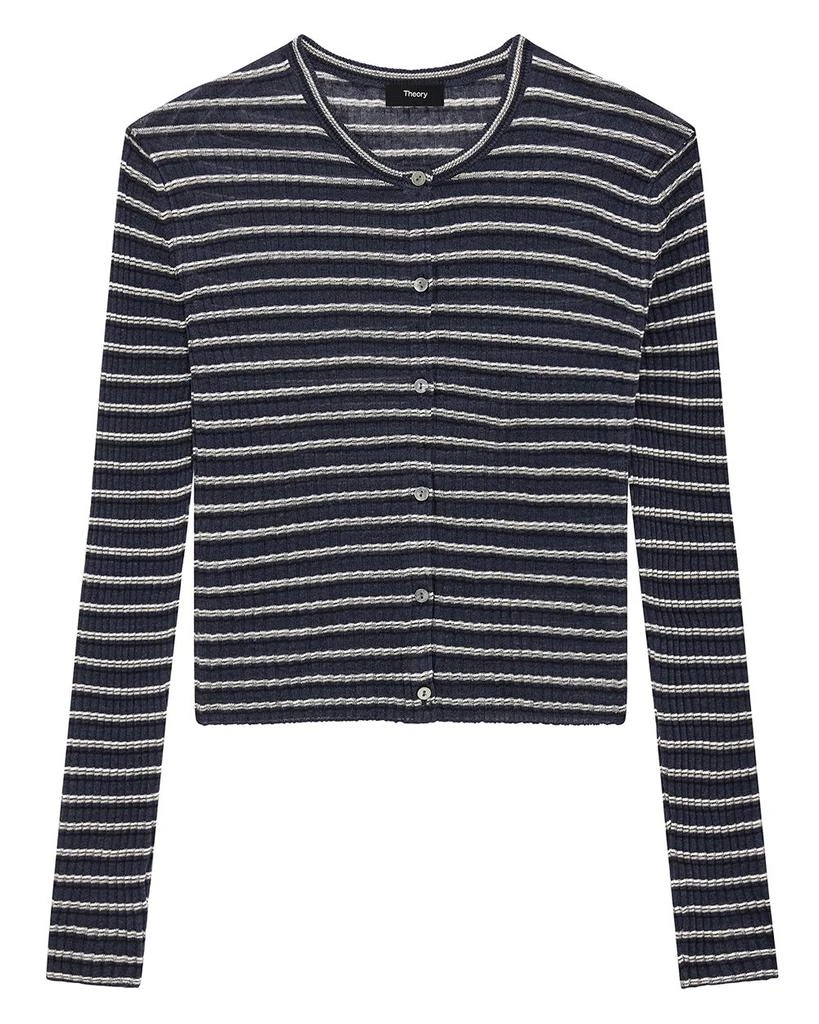 Theory Cropped Cardigan in Linen-Blend 7
