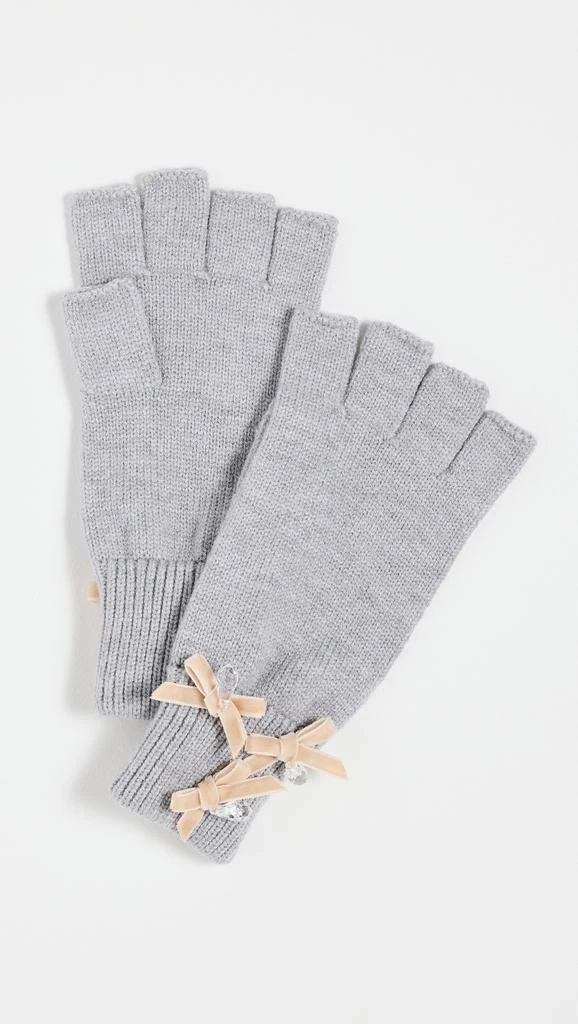 Lele Sadoughi Bow Embellished Fingerless Gloves 3