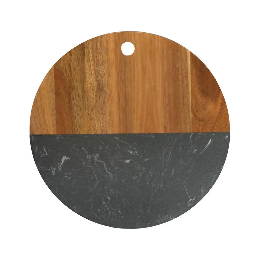Creative Gifts International Creative Gifts International - Marble and Acacia Wood Round Board 3