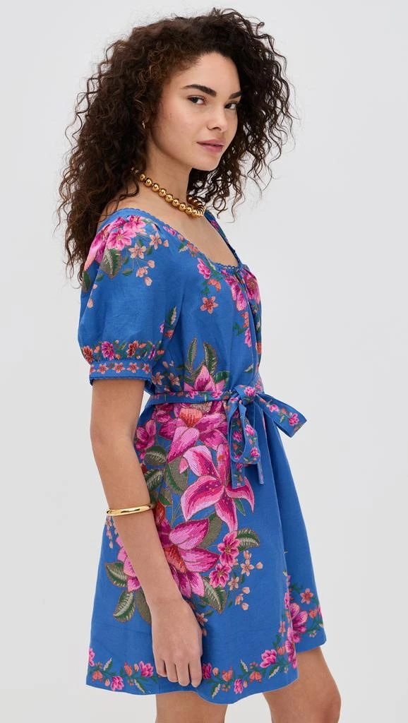 Farm Rio Summer Fruit Blue Scarf Dress 3