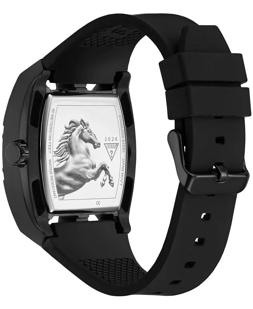 GUESS Men's Black Silicone Analog Watch, 44mm 3