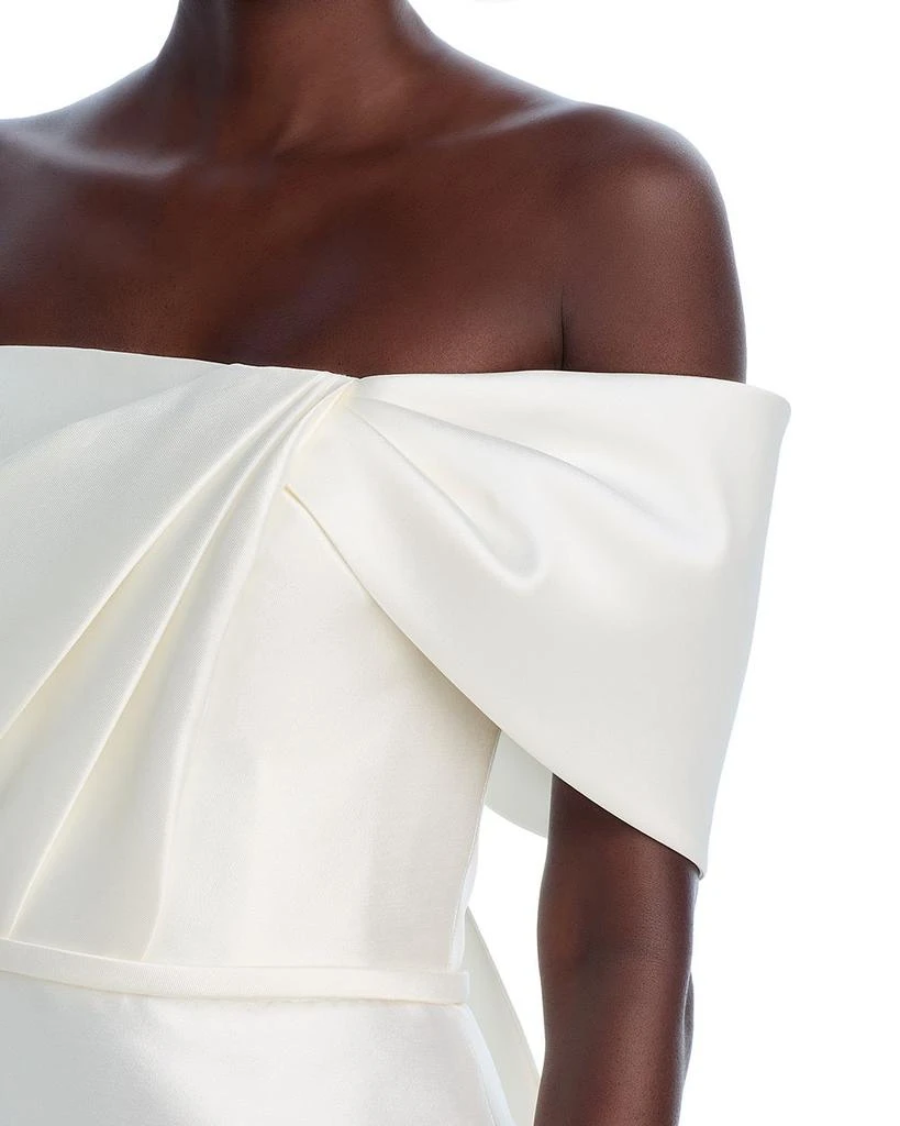 Amsale One Shoulder Bow Back Dress 3