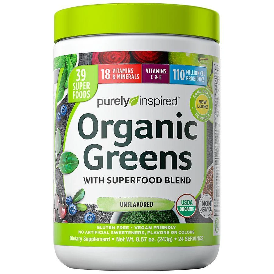 Purely Inspired Organic Super Greens Powder with Superfoods & Multivitamins Unflavored 1