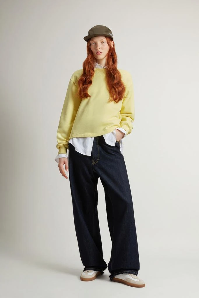Woolrich Crewneck Sweatshirt in Pure Cotton - Women - Yellow 2