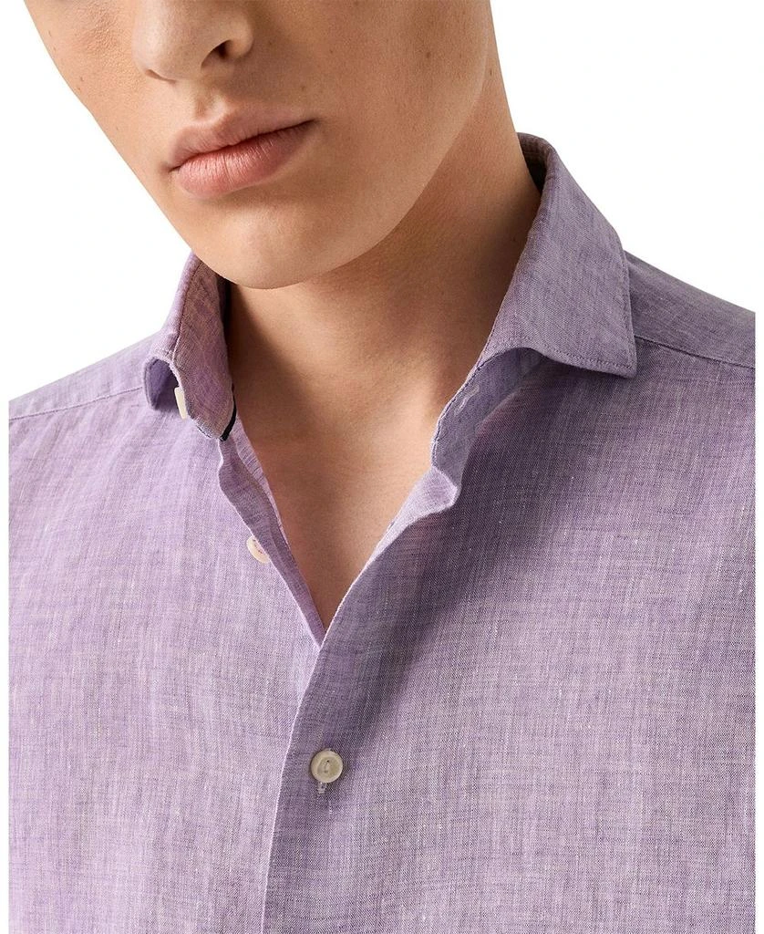 Eton Contemporary Fit Solid Linen Shirt 4
