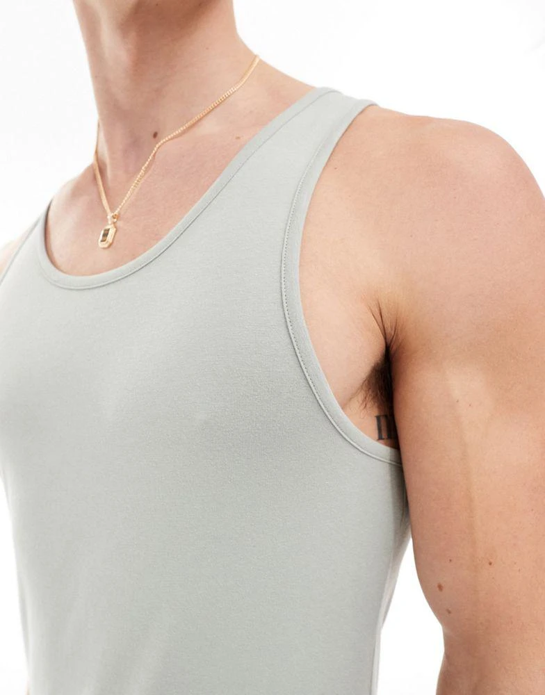 ASOS ASOS DESIGN muscle fit vest in light green 3