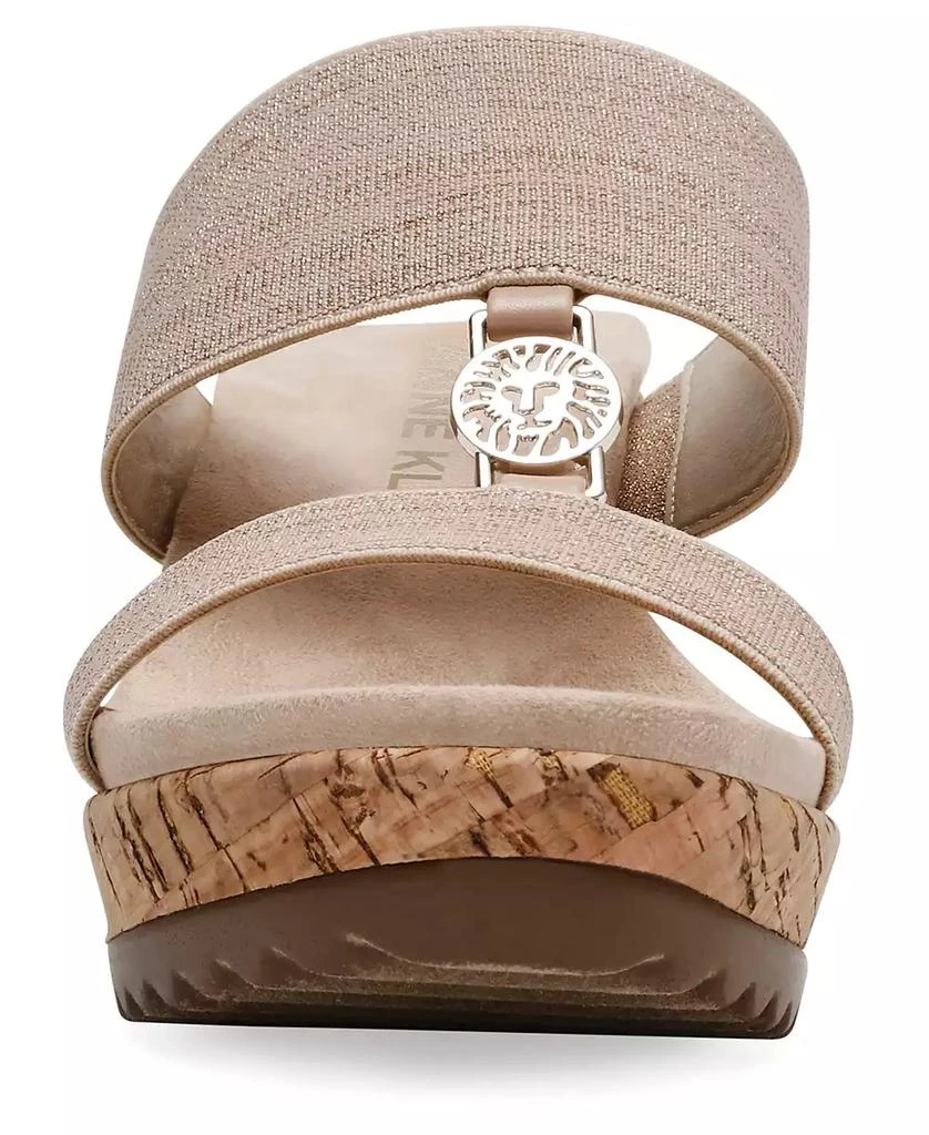 Anne Klein Women's Rikki Double Band Wedge Sandals 4